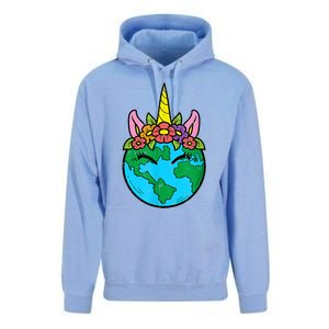 Love Our Planet Unicorn Head Earth Day Cute Gift Unisex Surf Hoodie