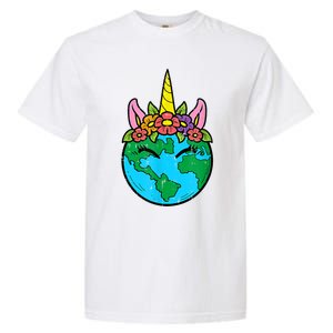 Love Our Planet Unicorn Head Earth Day Cute Gift Garment-Dyed Heavyweight T-Shirt