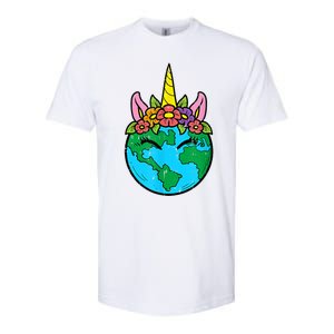 Love Our Planet Unicorn Head Earth Day Cute Gift Softstyle CVC T-Shirt