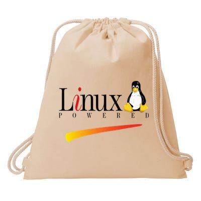 Linux Os Powered By Linux Tux Penguin Drawstring Bag