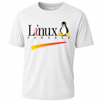 Linux Os Powered By Linux Tux Penguin Cooling Performance Crew T-Shirt