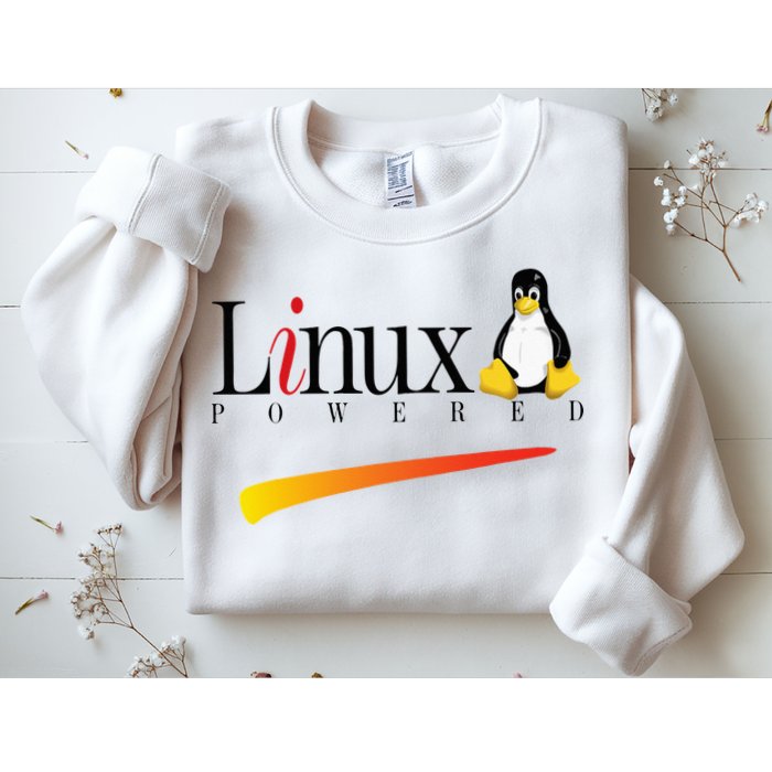 Linux Os Powered By Linux Tux Penguin Sweatshirt