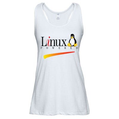 Linux Os Powered By Linux Tux Penguin Ladies Essential Flowy Tank