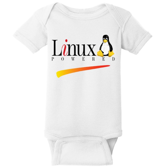 Linux Os Powered By Linux Tux Penguin Baby Bodysuit