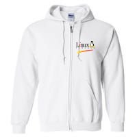 Linux Os Powered By Linux Tux Penguin Full Zip Hoodie