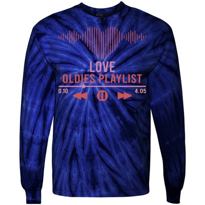 Love Oldies Playlist Heart Music Tie-Dye Long Sleeve Shirt