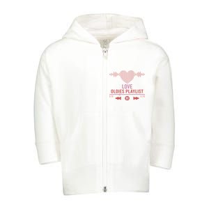 Love Oldies Playlist Heart Music Toddler Zip Fleece Hoodie