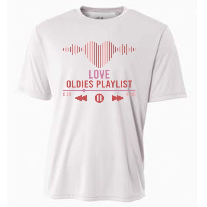 Love Oldies Playlist Heart Music Cooling Performance Crew T-Shirt