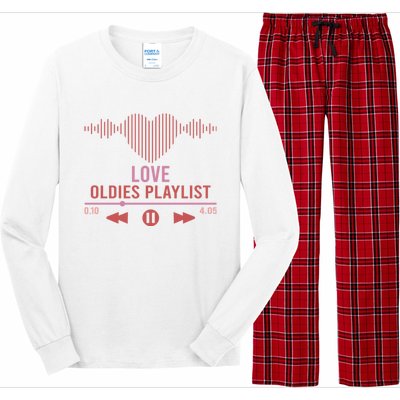 Love Oldies Playlist Heart Music Long Sleeve Pajama Set