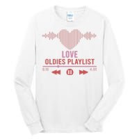 Love Oldies Playlist Heart Music Tall Long Sleeve T-Shirt