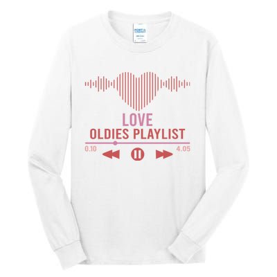 Love Oldies Playlist Heart Music Tall Long Sleeve T-Shirt