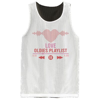 Love Oldies Playlist Heart Music Mesh Reversible Basketball Jersey Tank