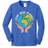 Love Our Planet Recycle Save The Environt Earth Day Gift Kids Long Sleeve Shirt