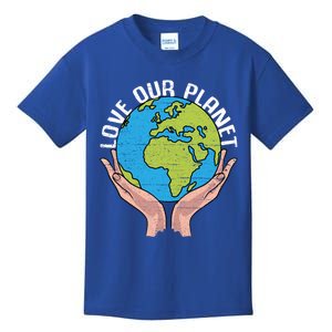 Love Our Planet Recycle Save The Environt Earth Day Gift Kids T-Shirt