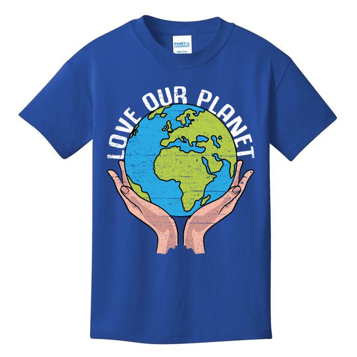 Love Our Planet Recycle Save The Environt Earth Day Gift Kids T-Shirt