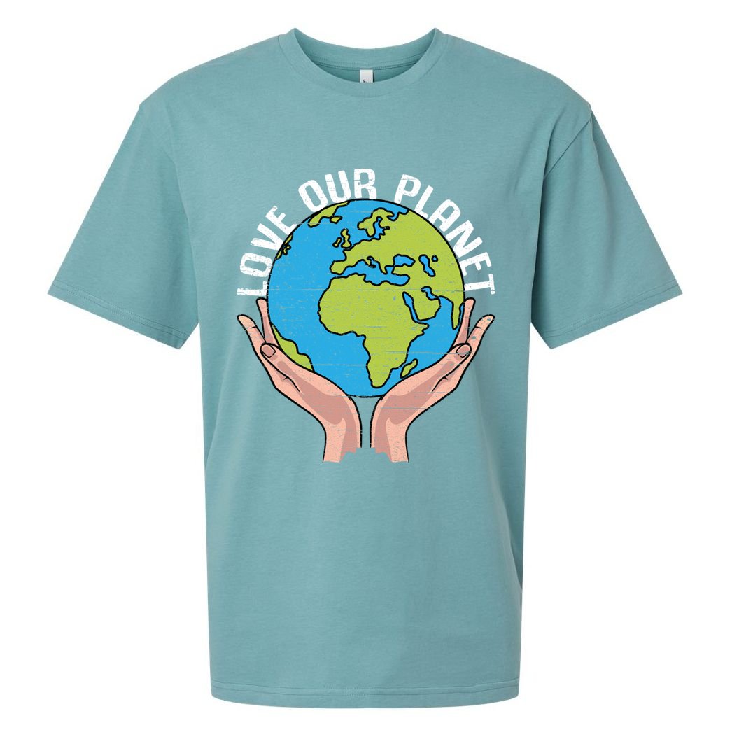 Love Our Planet Recycle Save The Environt Earth Day Gift Sueded Cloud Jersey T-Shirt