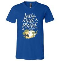 Love Our Planet Earth Day Conservation Nature Save Cute Gift V-Neck T-Shirt