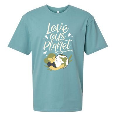 Love Our Planet Earth Day Conservation Nature Save Cute Gift Sueded Cloud Jersey T-Shirt