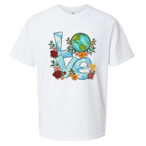 Love Our Planet Floral Earth Day Sueded Cloud Jersey T-Shirt