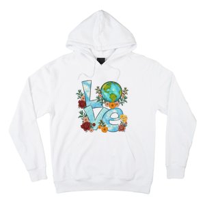 Love Our Planet Floral Earth Day Hoodie