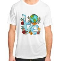 Love Our Planet Floral Earth Day Adult ChromaSoft Performance T-Shirt