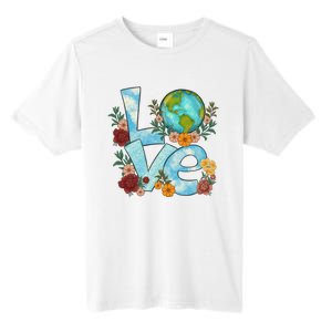 Love Our Planet Floral Earth Day Tall Fusion ChromaSoft Performance T-Shirt