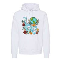 Love Our Planet Floral Earth Day Premium Hoodie