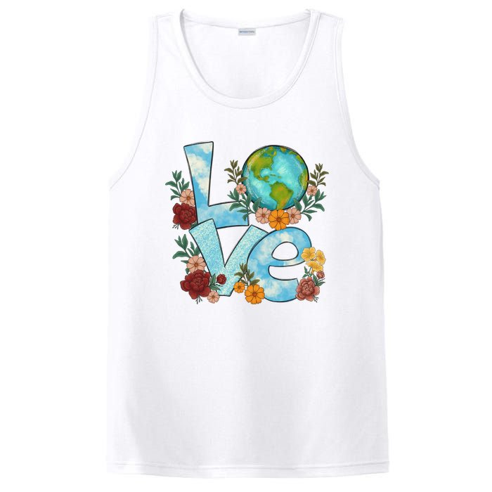 Love Our Planet Floral Earth Day PosiCharge Competitor Tank