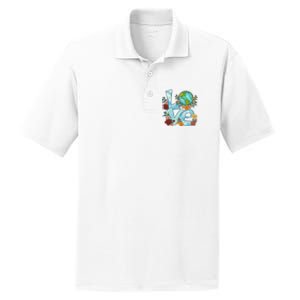 Love Our Planet Floral Earth Day PosiCharge RacerMesh Polo