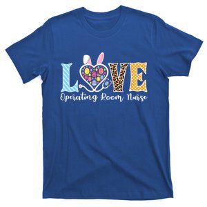 Love Operating Room Nurse Bunny Easter Stethoscope Leopard Gift T-Shirt