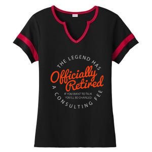 Legend Officially Retired Funny Retirement Black Classic Fit Ladies Halftime Notch Neck Tee