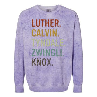 List Of Reformers Theology Reformed Christian Luther Calvin Colorblast Crewneck Sweatshirt