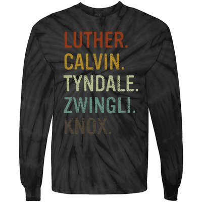 List Of Reformers Theology Reformed Christian Luther Calvin Tie-Dye Long Sleeve Shirt