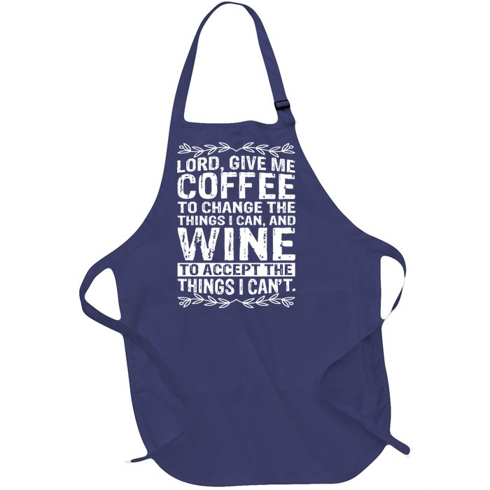 Lord Give Me Coffee And Wine Full-Length Apron With Pockets