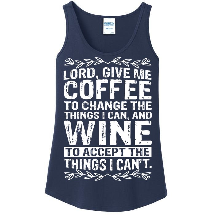 Lord Give Me Coffee And Wine Ladies Essential Tank