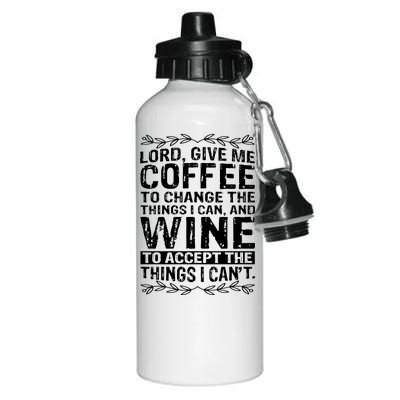 Lord Give Me Coffee And Wine Aluminum Water Bottle