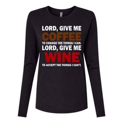 Lord Give Me Coffee Wine Womens Cotton Relaxed Long Sleeve T-Shirt