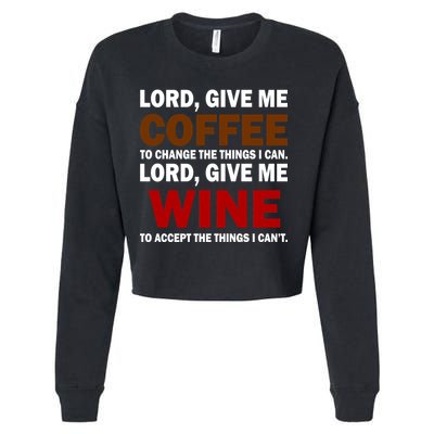 Lord Give Me Coffee Wine Cropped Pullover Crew