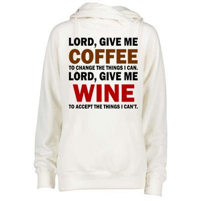 Lord Give Me Coffee Wine Womens Funnel Neck Pullover Hood