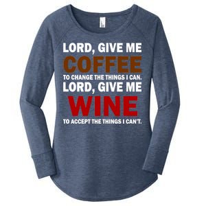 Lord Give Me Coffee Wine Women's Perfect Tri Tunic Long Sleeve Shirt