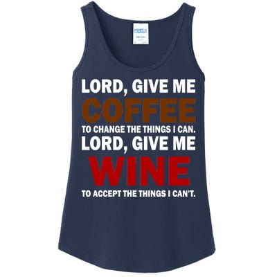 Lord Give Me Coffee Wine Ladies Essential Tank