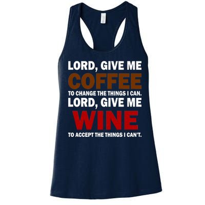 Lord Give Me Coffee Wine Women's Racerback Tank