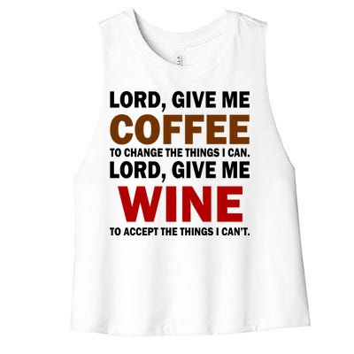 Lord Give Me Coffee Wine Women's Racerback Cropped Tank