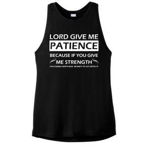 Lord Give Me Patience Ladies PosiCharge Tri-Blend Wicking Tank