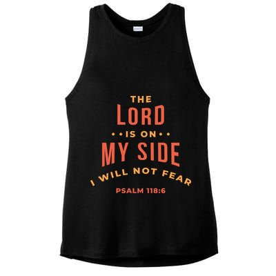 Lord Is On My Side Psalm 118:6 Ladies PosiCharge Tri-Blend Wicking Tank