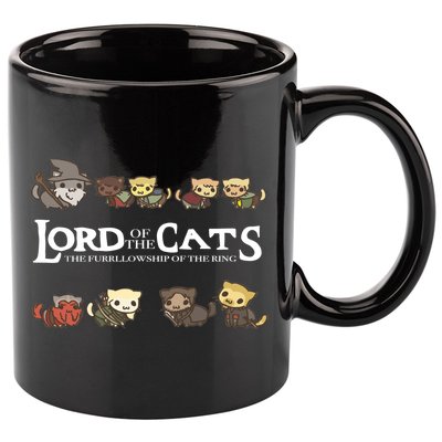 Lord Of The Cats The Furrllowship Of The Ring 11oz C Handle Ceramic Mug