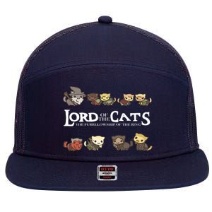 Lord Of The Cats The Furrllowship Of The Ring 7 Panel Mesh Trucker Snapback Hat