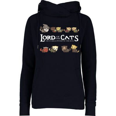 Lord Of The Cats The Furrllowship Of The Ring Womens Funnel Neck Pullover Hood