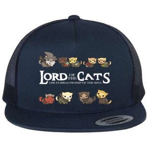 Lord Of The Cats The Furrllowship Of The Ring Flat Bill Trucker Hat