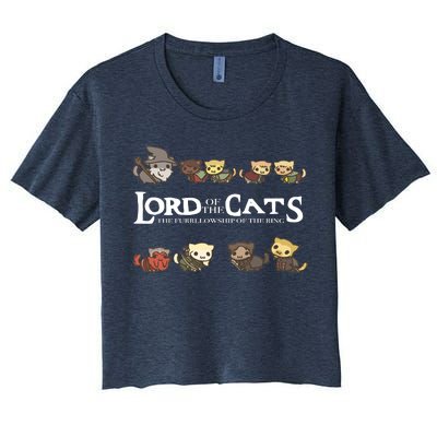 Lord Of The Cats The Furrllowship Of The Ring Women's Crop Top Tee